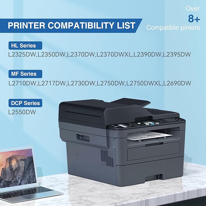 TN760 Toner Cartridge Compatible Replacement for Brother TN760 TN-760 TN730 TN-730 for MFC-L2690DW MFC-L2710DW MFC-L2750DW HL-L2370DW HL-L2395DW DCP-L2550DW HL-L2350DW Printer Toner Cartridges(4 Pack)