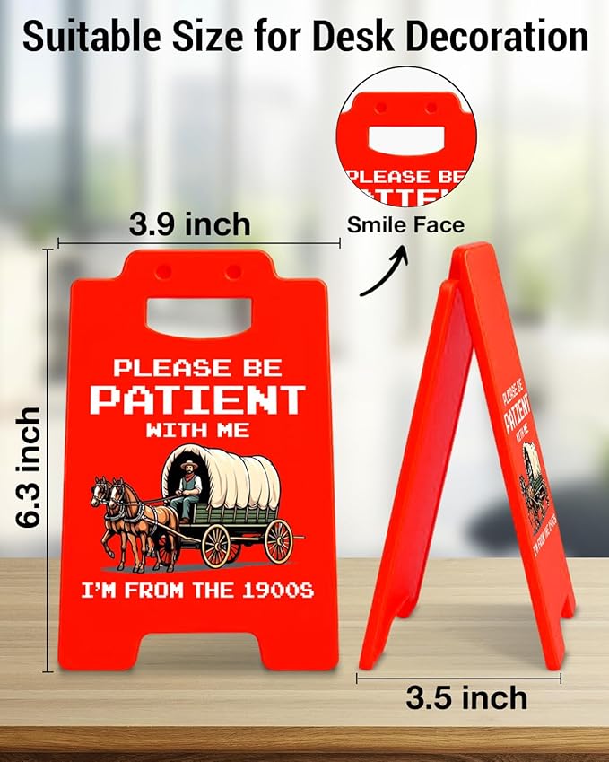 Funny Western Office Desk Decor - Retro Western Gifts for Coworkers Friends, I'm From the 1900s Retro Office Desk Little Signs