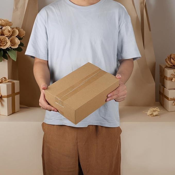 CRUGLA 40 Packs 10x7x3 Shipping Boxes for Small Business, Corrugated Cardboard Boxes Bulk for Shipping Packing Mailing
