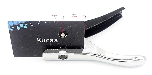 Metal Silver Hand-held 2/5 inch 10mm Round Heavy Duty Single Circle Hole Punch for ID Cards PVC Cards Badge Photos