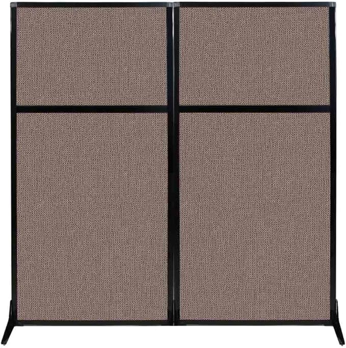 Versare Workstation Partition | Portable Wall Divider | Modern Office Cubicle | Free Standing Privacy Screen | Flexible Work Space | 66" x 70" Latte Fabric Panels