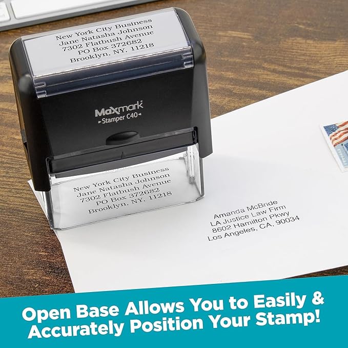 MaxMark Customized Signature Stamp - Small Size -Self-Inking Stamp Customized with Your Signature - Choose from 15 Ink Colors