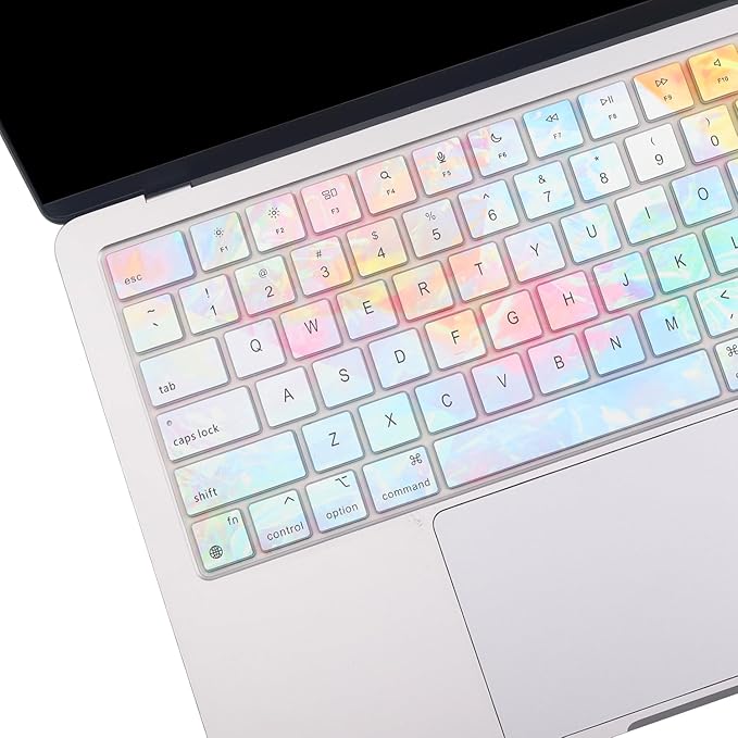 2 Pack Colorful Keyboard Cover for 2025-2023 MacBook Air 13" 15" M4 M3 M2, 2025-2021 MacBook Pro 14" 16" M5 M4 M3 M2 M1 Pro/Max, Keyboard Skin for 14.2" 16.2" MacBook Pro /13.6" 15.3" MacBook Air, US