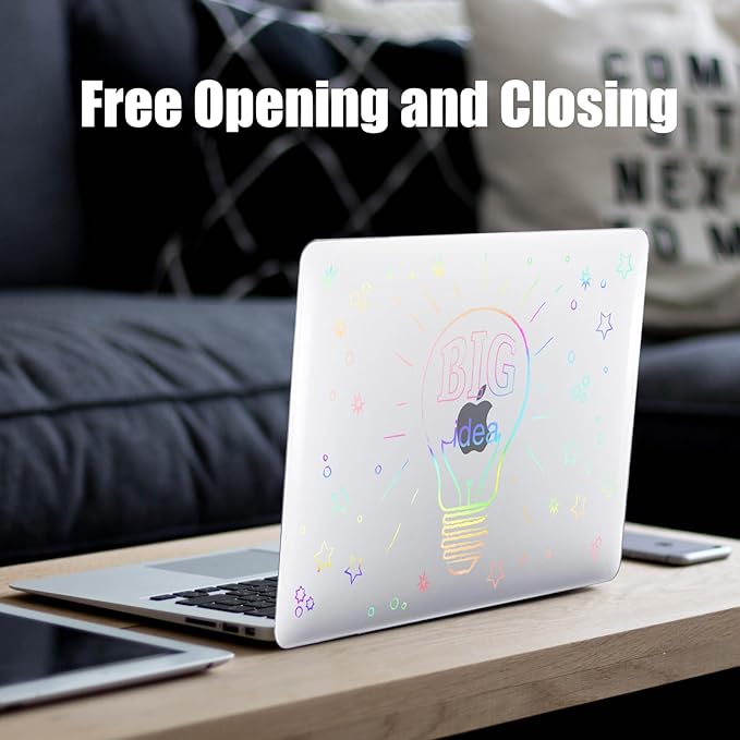 DTangLsm Compatible for MacBook Air 13 inch Case 2025 2024 2023 2022 M4 A3240 M3 A3113 M2 A2681, Clear Laser Print Plastic Hard Shell Case for MacBook Air 13.6 inch + Keyboard Cover, Transparent Blub