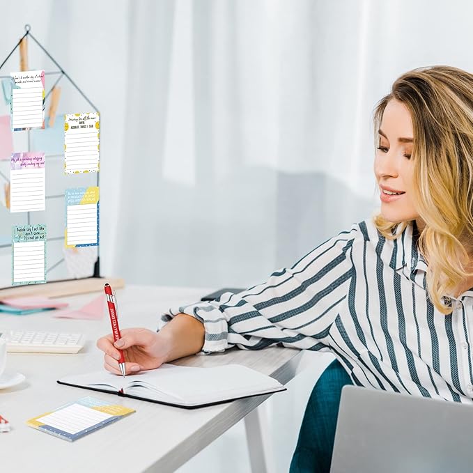 Geyee 24 Pcs Funny Sticky Notes with Funny Pens Fun Notepads for Adults Coworkers Nurse 3 x 4 Inch to Do List Notepads with Sayings Pen for Lab Week Gifts Teacher Office Supplies