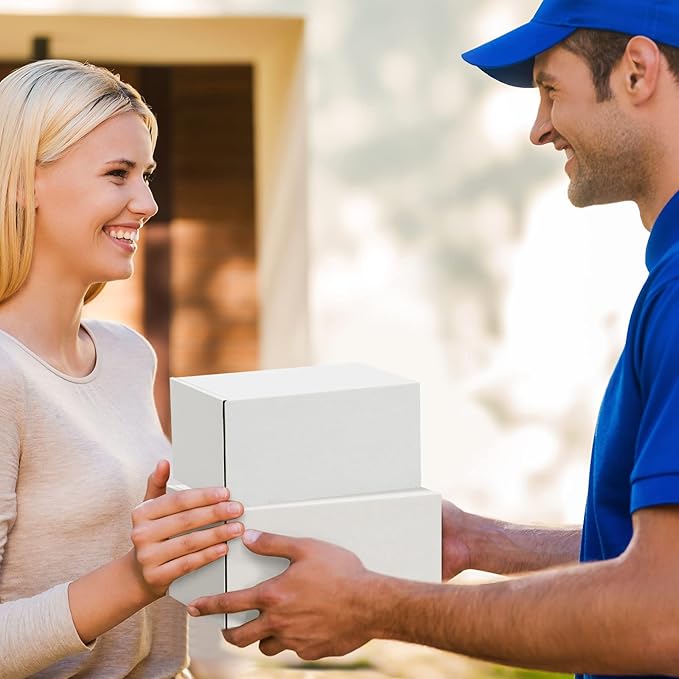 Shipping Boxes 6x4x3 inches Small Mailing Boxes 25 Pack White Cardboard Corrugated Box Mailers