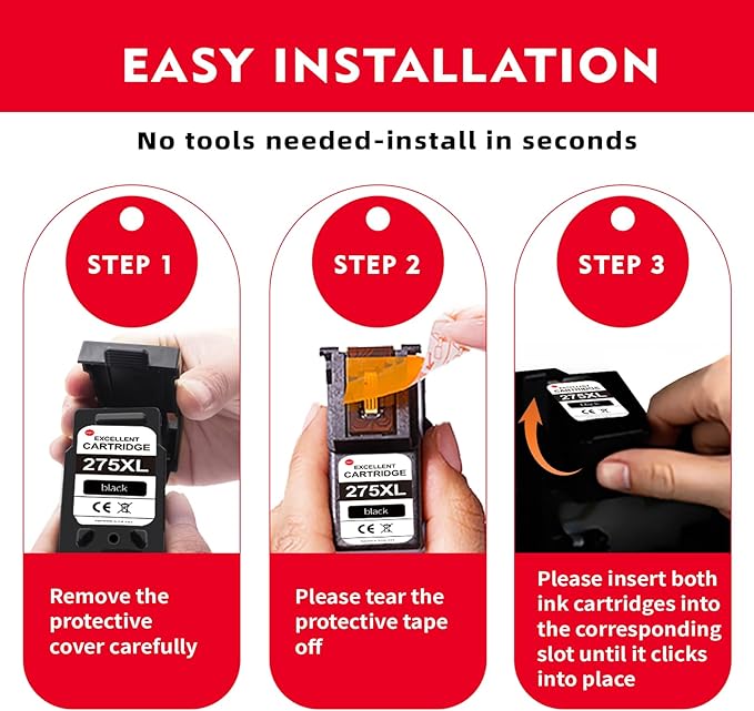 275XL Black Ink Cartridges 2-Pack Replacement for PG-275 Ink Cartridges for Canon Printers Compatible for TR4700 TR4720 TS3522 TS3722 TR4722 TS3500 TS3520 TS3720 TR4723 TR3700 TR4722