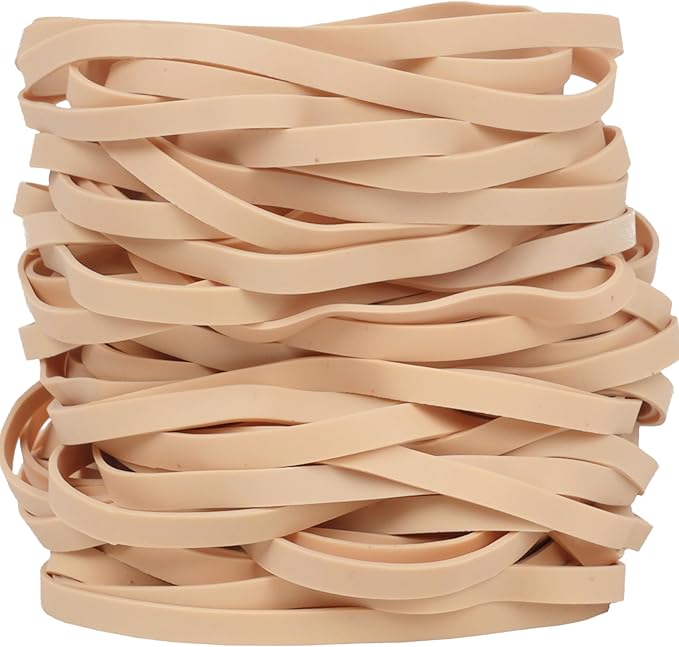 Rubber Bands 65Pcs Size#69 Big Elastic Rubber Band Large Beige Rubber Bands for Office Supplies File Folders Litter Box (5.9" x 0.24")