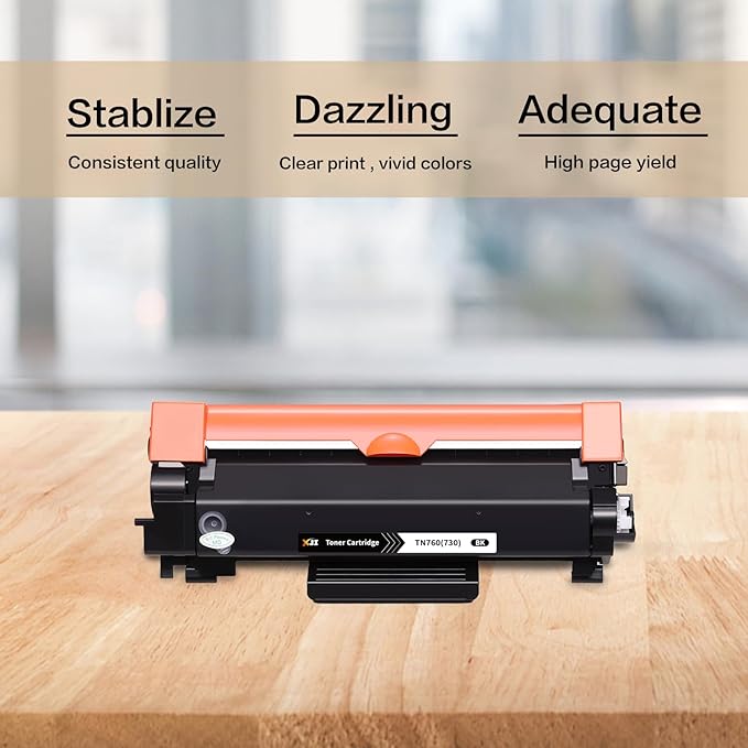 XJI Compatible Toner Cartridges Replacement for Brother TN760 TN-760 TN730 TN-730 High Yield (Black, 2 Pack), for DCP-L2550DW DCPL2550DW HL-L2350DW L2390DW L2395DW MFC-L2710DW MFCL2710DW Printer