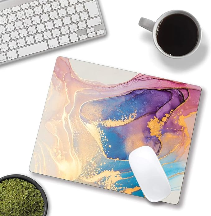 Mouse Pad, Abstract Marble Design Mouse Pad, Washable Square Cloth Mousepad for Office Laptop, Non-Slip Rubber Computer Mouse Pads for Wireless Mouse, Cute Mouse Pads for Desk