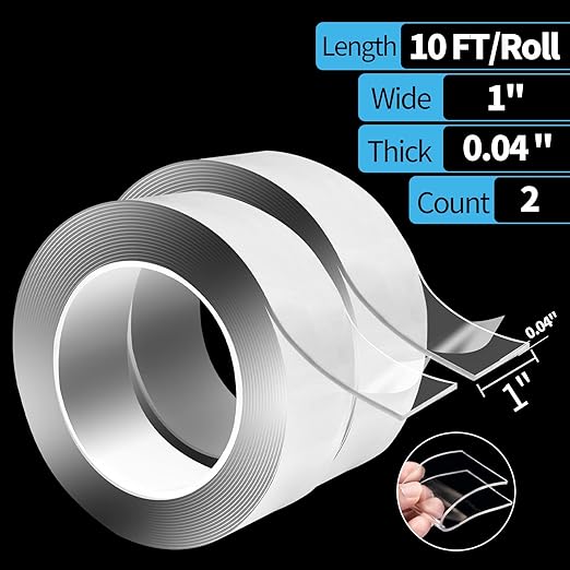 Art3d Nano Double-Sided Adhesive Tape, Multipurpose Tape for Carpet Mats/Paste Items/Photos Frames/Craft Wall Mounting