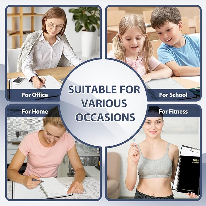 2026 Planner, Weekly and Monthly Calendar Academic Planner, Jan 2026 - Dec 2026, Planning Agenda Book for Desk Accessories and School Supplies - Letter Size (8.5'' x 11'')