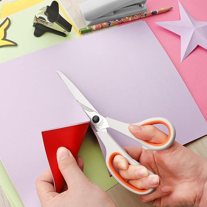 Office Supplies Kit, Desk Accessory Set, Including 2 Scissors, 1 Stapler,1000 Pieces 26/6 Staples, 1 Staple Remover, 1 Tape Dispenser and 1 Tape, Perfect Office Partners