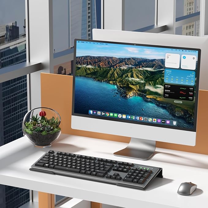 WINFFOR Comfortable Computer Keyboard Stand - Ergonomic Keyboard Riser Acrylic Tilted Keyboard Holder for Easy Typing&Working at Home Office - Fits All Keyboard Sizes - 17'' Wide (Matte Black)