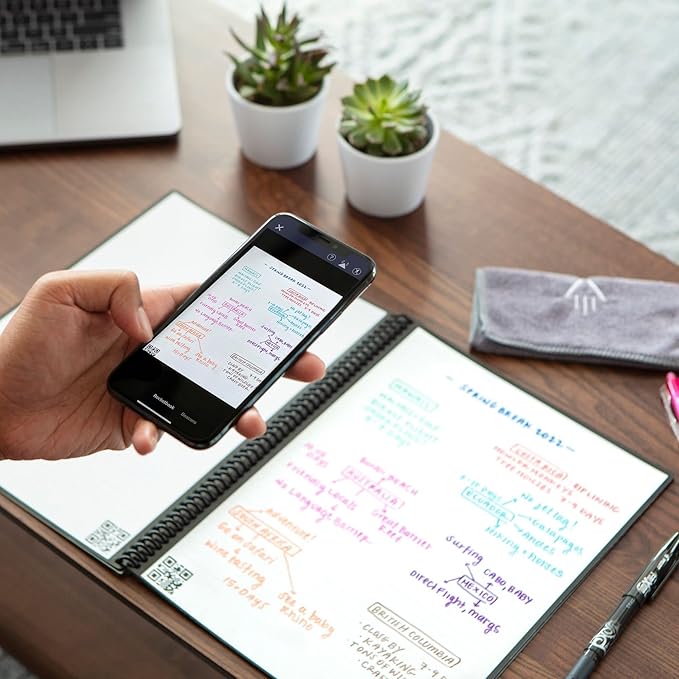 Rocketbook Fusion Hybrid Reusable Planner and Notebook in One, Additional Blank Pages, Goal and Project Tracker, Undated Planner, Letter Size 8.5x11, Black (Pack of 1)