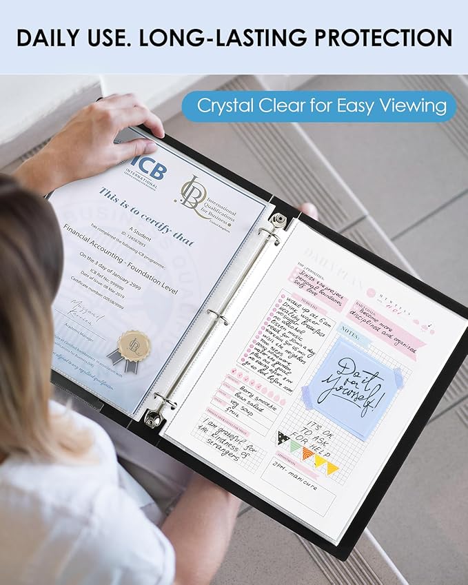 KTRIO 350 Pack Sheet Protectors 8.5 x 11 inch, Clear Page Protector for 3 Ring Binder, Plastic Sleeves for Binders, Top Loading Paper Sheets Document Sleeve Letter Size, Office & Home