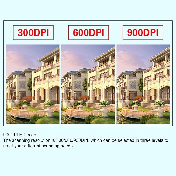 Portable Scanner, Mobile Document Scanner A4 Scanning for Photo (Silver)