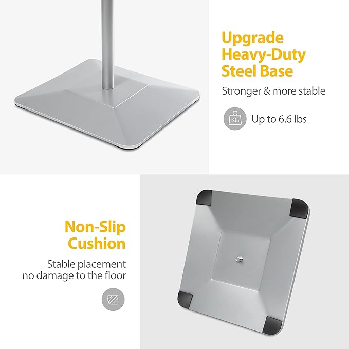 11"x17" Pedestal Poster Sign Holder Stand with Heavy Duty Solid Steel Base, Adjustable Sign Holder Standing Floor Sign Stand for Office/Store/School/Church/Public Sign Displayed Stands, Silver