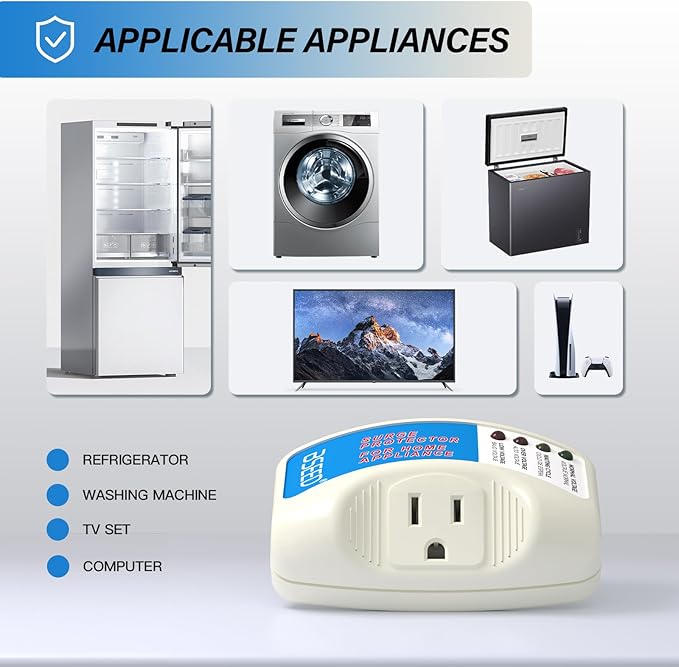 BSEED Voltage Protector, Single Outlet Surge Protector for Valuable Home Appliance Multi-Function Plug with Protection Wall Mount Power Suppressor for TV/PC/Refrigerator, 15A,125V, 1875W, 4 Pack