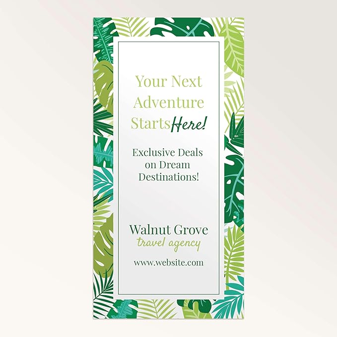 Staples Custom Scrim Vinyl Banner - 36W" x 72L" Quote Banner with 4 Grommets - Durable Outdoor Sign for Events, Promotions, and Business Advertising (Palms)