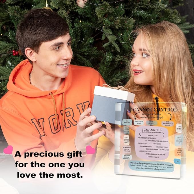 Mental Health Therapist Office Desk Decor Clear Acrylic Sign, Inspirational Gifts for Women Men Friends, Therapist Office Art Decoration for Desk Gadgets Tabletop Cubicle, Things I Can Control