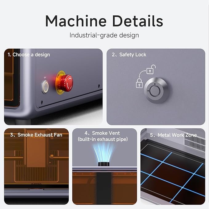 Creality Falcon A1 10W Laser Engraver, Enclosed Laser Cutter with Air Assist, HD Camera Positioning, Beginner-Friendly, Class 1 Safety Laser Engraving Machine for Wood and Metal, Acrylic