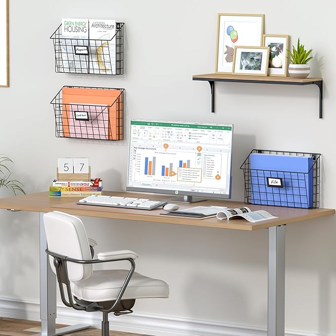 X-cosrack Detachable Hanging Wall Files Rack&3-Tier Metal Folder Wall File Holder with Tag Slot Mounts on Wall and Door for Office, Home, and Work Easy Organizing,Black(Patent Pending)