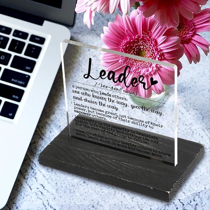 Leadership Gifts for Women Men, Thank You Appreciation Gifts for Leaders, Going Away Gift Retirement Gift for Leaders Manager Boss, Office Home Best Leader Gifts Decorative Signs-DX332