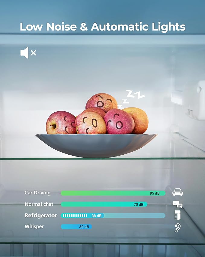 EUHOMY Mini Fridge with Freezer, 3.2 Cu.Ft Mini Refrigerator fridge, 2 door For Bedroom/Dorm/Office/Apartment - Food Storage or Cooling drinks, Silver