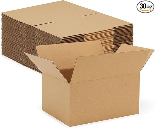 Eupako 10x7x5-Small-Shipping-Boxes-30-Pack-Brown-Corrugated-Box-Mailers, Cardboard Boxes for Packaging Small Business, Mailing