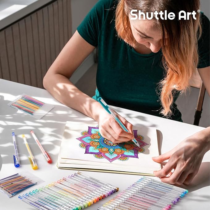 Shuttle Art 80 Pack Glitter Gel Pens, 40 Colors Glitter Gel Pens Set with 40 Refills for Adults Coloring Books Drawing Crafts Scrapbooking Journaling