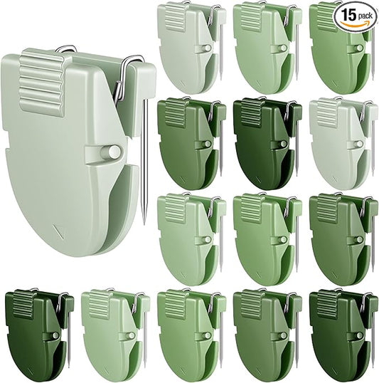 15 Pcs Cubicle Clips Fabric Panel Cubicle Accessories Fabric Partition Panel Wall Clip Office Photos Wall for Notes Memos Standard Size, 40-Sheet Capacity (Sage Green)