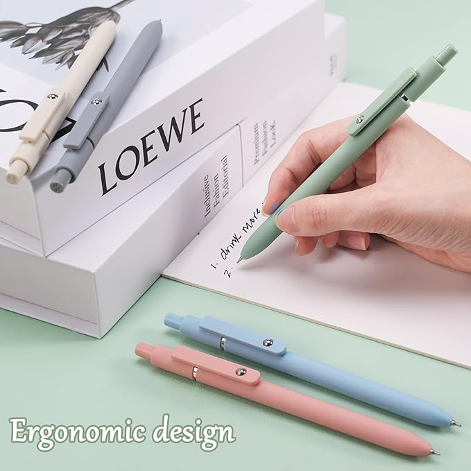 Gel Pen-5 Pieces/Carton, Pen 0.5 Mm Black Ink, Comes With 4 Interchangeable Original Black Refills, This Cute Pens Or Daily Use In School, Office Or Home ((Morandi Gel Pens)