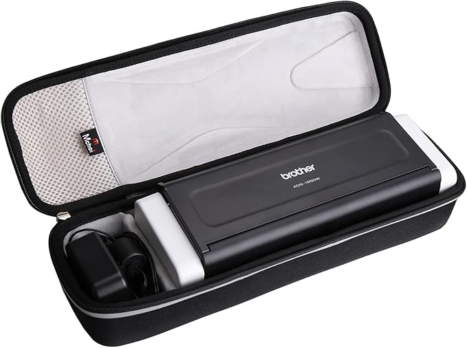 Mchoi Hard Travel Case for Brother ADS-1250W / ADS-1700W / ADS-1800W / ADS-1200 / ADS-1300 /ADS-1350w Wireless Compact Desktop Scanner Protective Storage Bag, Case Only