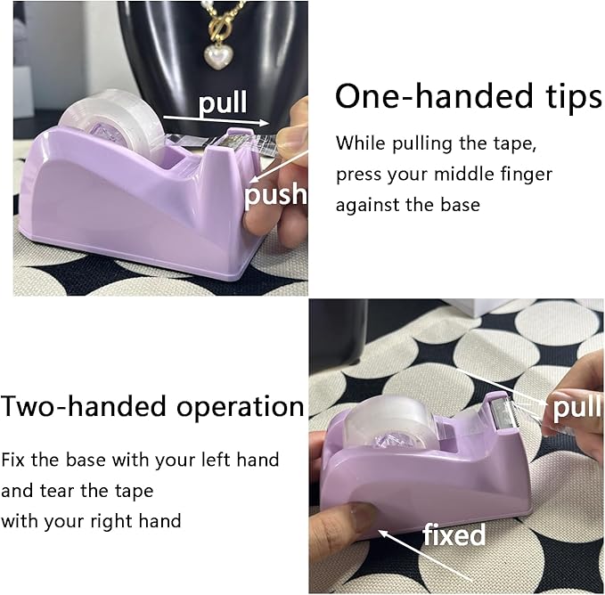 Basics Desktop Tape Dispenser, Office Desk Tape Dispenser, Heavy Duty Desk Accessories Office Tape Dispensers, Weighted Non-Skid Base,Ideal for Home, Office, School, or Business