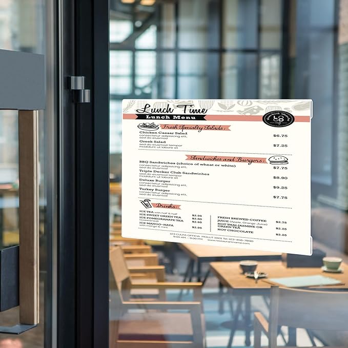 EHWINE 8 Pack 11x17 Wall Mount Acrylic Sign Holder,Horizontal Wall Signs Photo Menu Flyer Display Holders, Plastic Clear Acrylic Frames for Office Home Hotel Business Store (with Adhesive Tape)