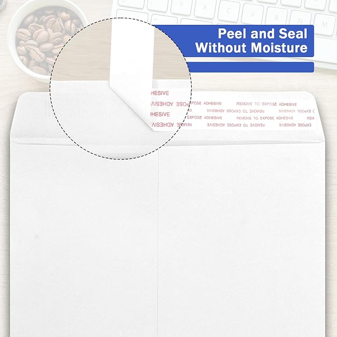 100 Pack 10x13 White Catalog Envelopes Self Seal, Goefun 100GSM Paper White Large Envelopes for Mailing, Organizing and Storage