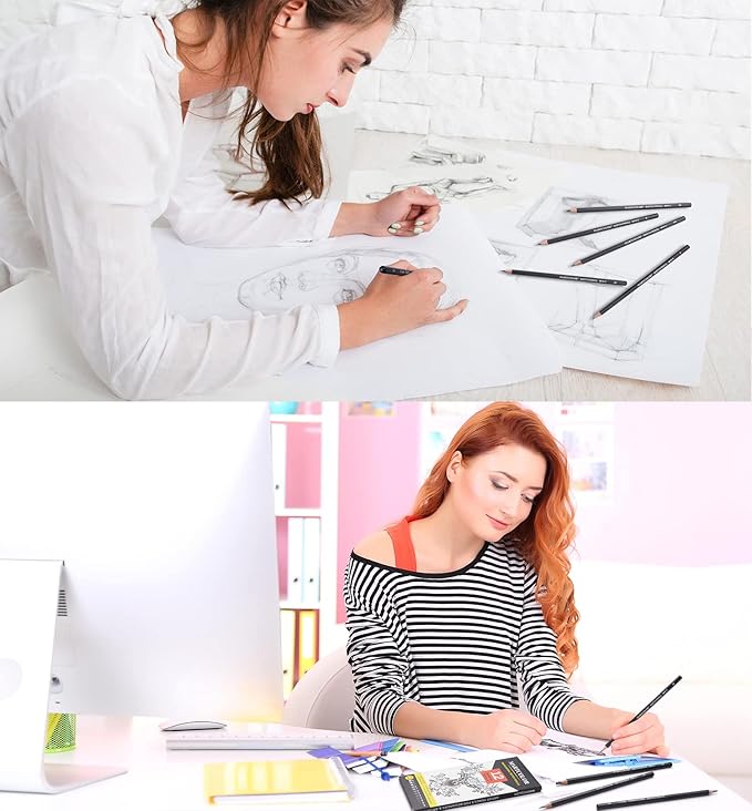 Drawing Sketching Pencils Set, 12 Pack Graphite Pencils(14B - 2H), Ideal for Drawing Art, Sketching, Shading, Artist Pencils for Beginners & Pro Artists