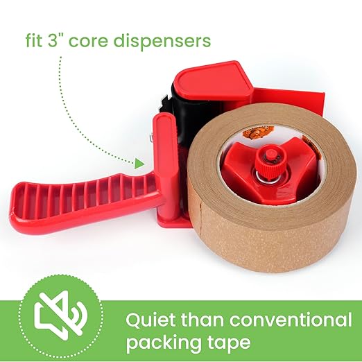 TAPEBEAR Eco-Friendly Kraft Paper Tape, Biodegradable Heavy Duty Packing Tape 2Inch x 55Yard, Recyclable Packaging Tape Self Adhesive Box Tape for Shipping, Sealing, Moving & Masking, 6Rolls