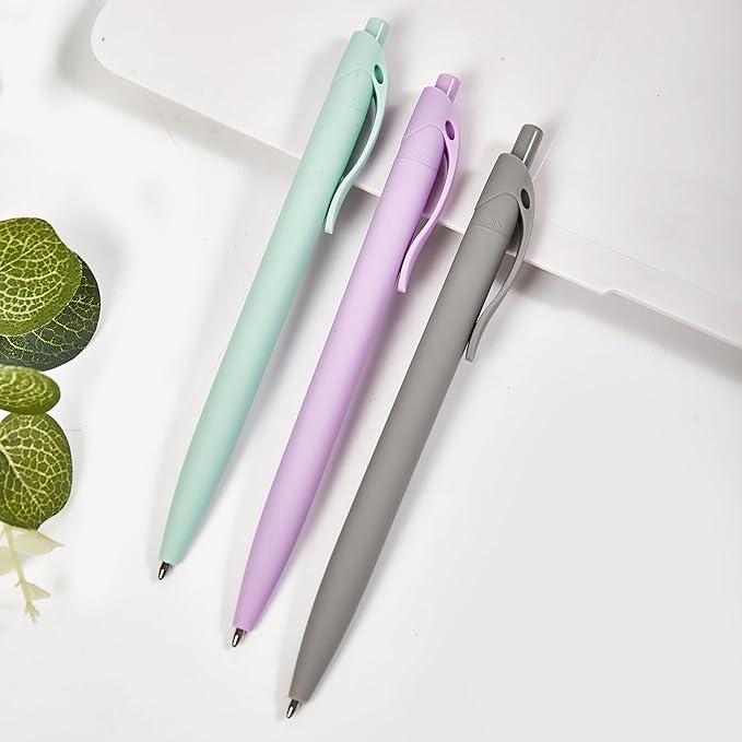 BallPoint Pens, 50 Pack (BLACK Ink),Bulk Pens, Light Blue/Mint Green Barrel,Click Pens for Office Home and School, Retractable Ballpoint Pens, Medium Point, 1.00MM (Light Blue/Mint Green)