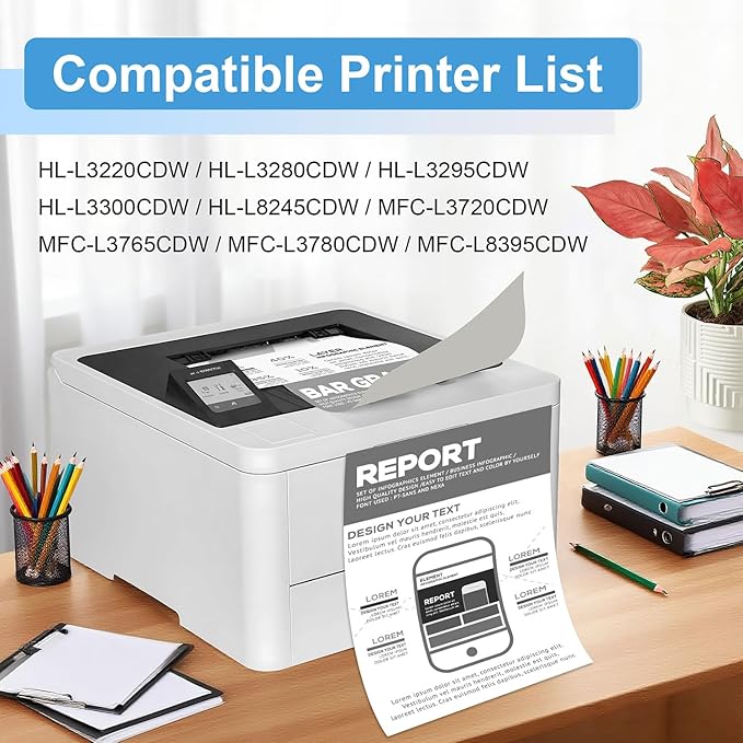 TN229XL Black Toner Cartridge(with Chip) Compatible TN229XL TN229 tn229xlbk tn229bk to Use with MFC-L3780CDW HL-L3280CDW MFC-L3720CDW HL-L3220CDW HL-L3300CDW Printer (2 Pack, Black)