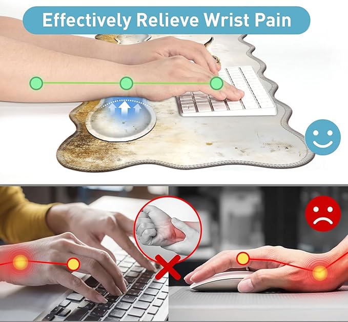 Large Mouse Pad and Keyboard Wrist Rest, Desk Pad for Keyboard and Mouse, 4-in-1 Large Gaming Mouse Pad with Wrist Support, Desk Mat for Home Office Study Game-Vintage Highland Cow