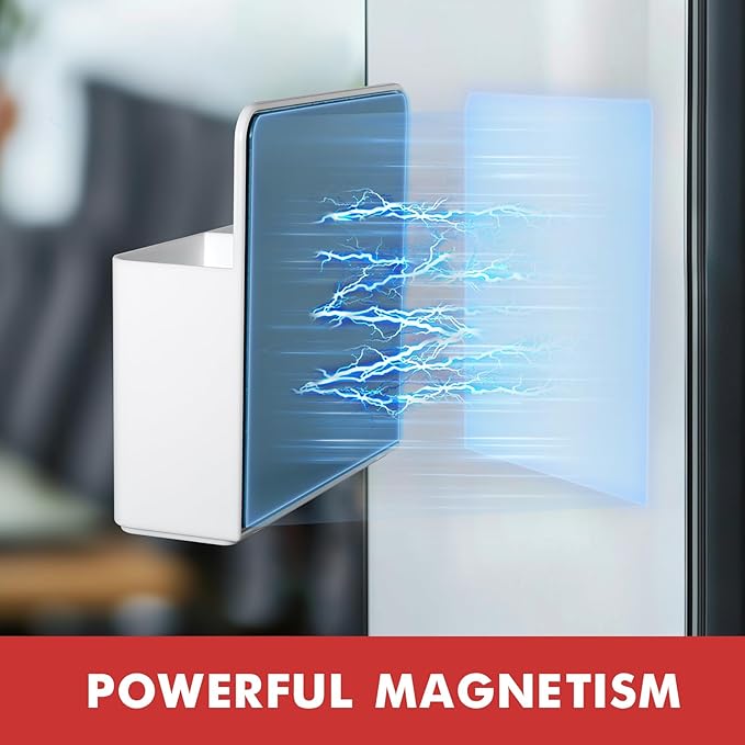 BEYGORM 2 Pack Plastic Magnetic Pen Holder for Refrigerator, Dry Erase Marker Holder for Whiteboard，Magnet School Locker Organizer Accessories, Pencil Cup, Pen Caddy, Classroom Organization(White)