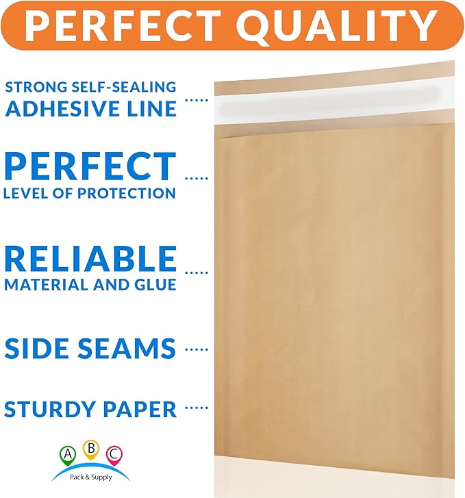 ABC PACK & SUPPLY Brown Kraft Bubble Mailer Envelopes, 5 x 9 Inches. 700 Pack Mail Padded Envelopes Self Seal. Kraft Bubble Mailers. Tear-Resistant Mailing Envelope Padded. Sturdy Paper Mailer