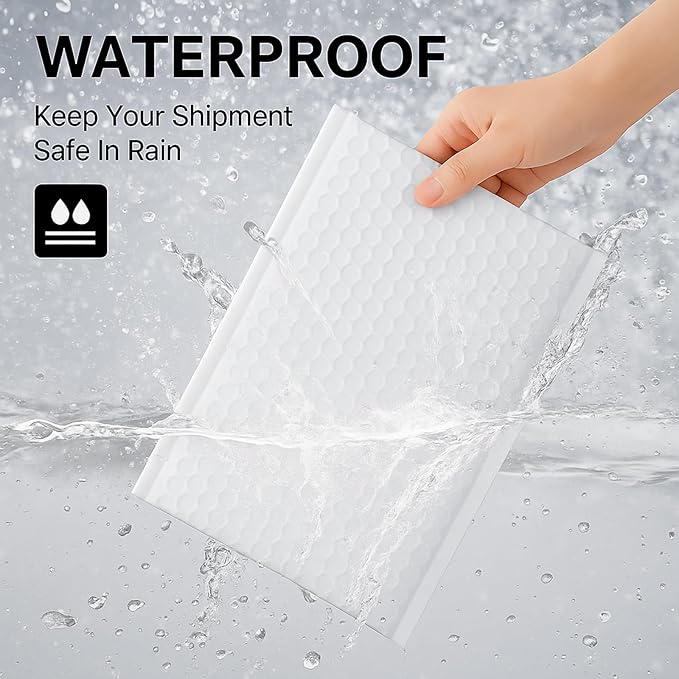 30 Pack 8.5x12" Poly Bubble Mailers, White Self Seal Padded Envelopes, Waterproof Lightweight Mailing Shipping Bags Bulk for Thick Books, Clothes, Holiday Gifts, Business Packaging ﻿