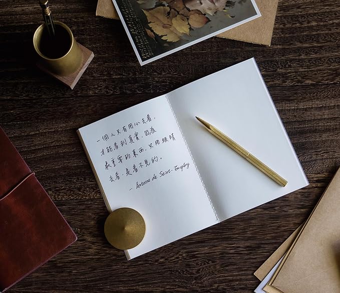 Classic Luxury Revolve Ballpoint Pen,Gilded Nib,Gorgeous Finish,Trustworthy Pen Gift for Men&Women-Elegant, Reliable,Nice Pen for Writing-brass