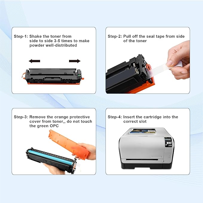 128A Toner Cartridge Works with HP Laserjet Pro CP1525nw CM1415fnw CM1415fn CP1525n Printer Ink (Black,Cyan,Yellow,Magenta 4 Pack)