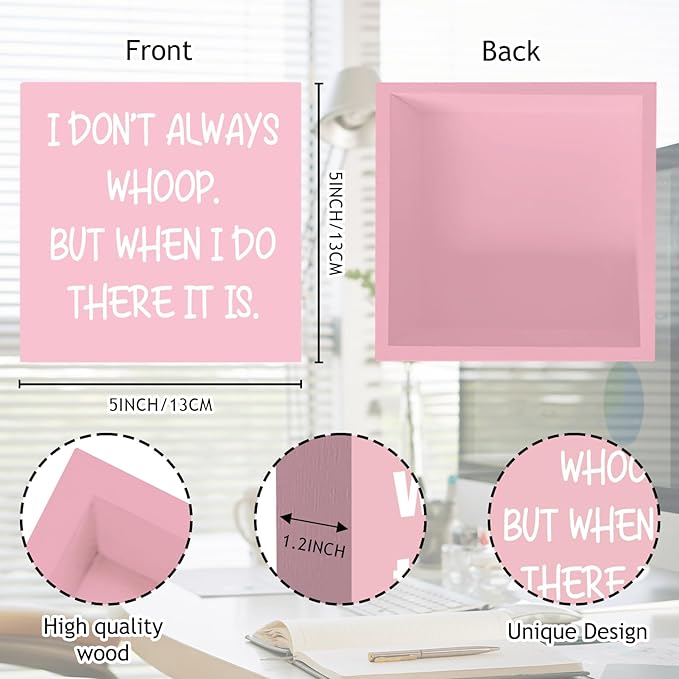 Pink Cubicle Decorations Office Decor for Women Desk Funny Quotes Office Supplies Accessories Gifts for Coworker Friends Female Funny Home & Bathroom Sign Decorations