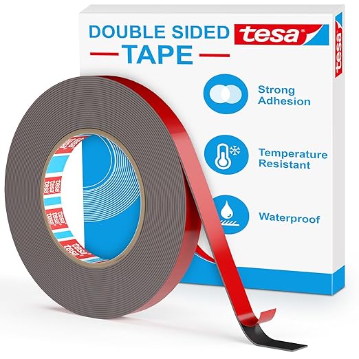 EMITEVER Double Sided Tape Heavy Duty, Tesa Adhesive Mounting Tape Waterproof, 0.59IN x 27FT Strong Acrylic Foam Tape for Walls, Automotive, Home Office Decor