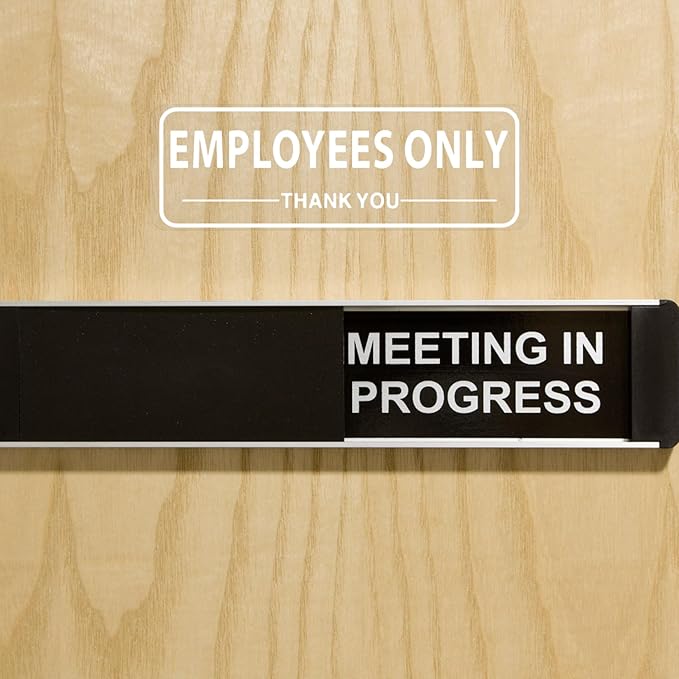 Employees Only Sign for Business Sign 9x3 Inch Sticker Vinyl Window Door Staff Signs Waterproof UV Proof Decal 5 Pack
